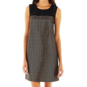 Allen B. Sleeveless Black/Gold Metallic Dress